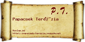 Papacsek Terézia névjegykártya